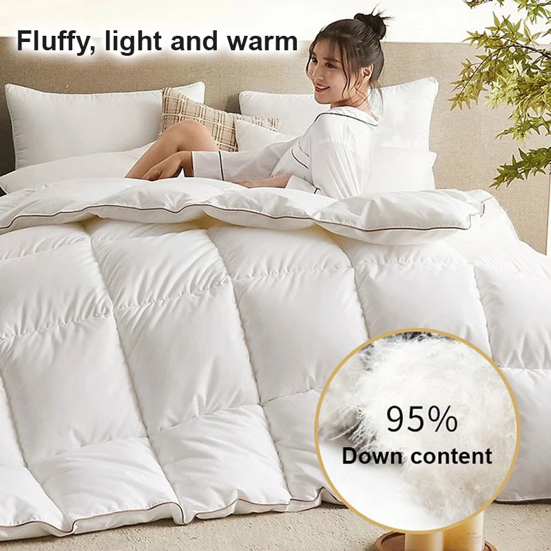 Premium White Goose Down Quilt – Thickened, Comfortable & Breathable Duvet for Winter