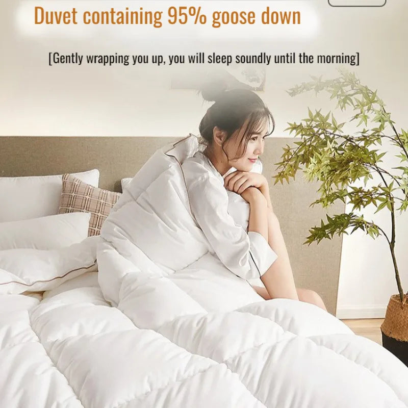 Premium White Goose Down Quilt – Thickened, Comfortable & Breathable Duvet for Winter