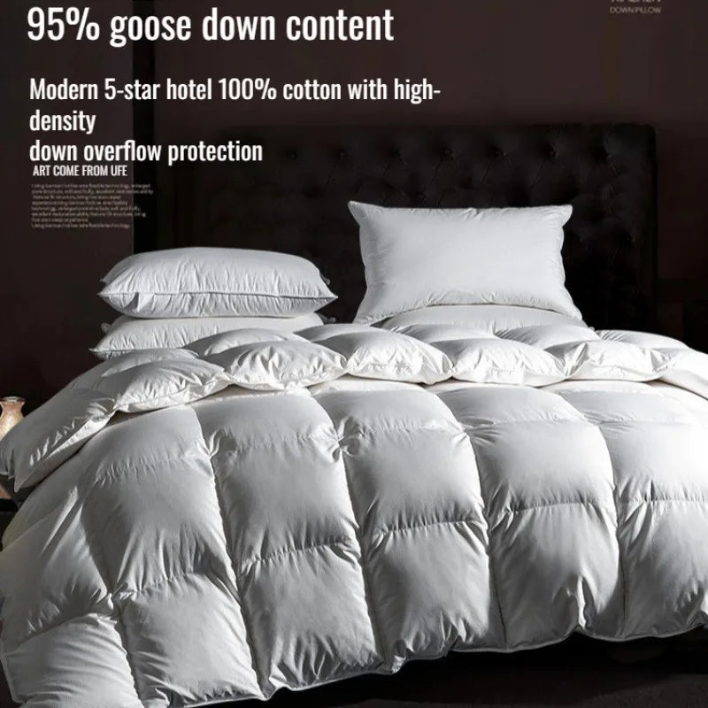 Premium White Goose Down Quilt – Thickened, Comfortable & Breathable Duvet for Winter